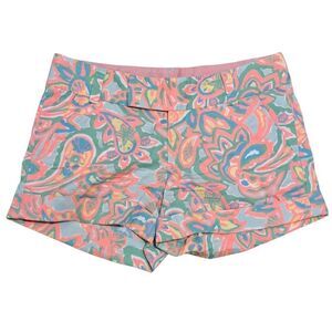 Lilly Pulitzer Barclay Tropical Print Summer Short Size 0 Multi- Color